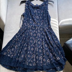 Navy Blue Lace Dress